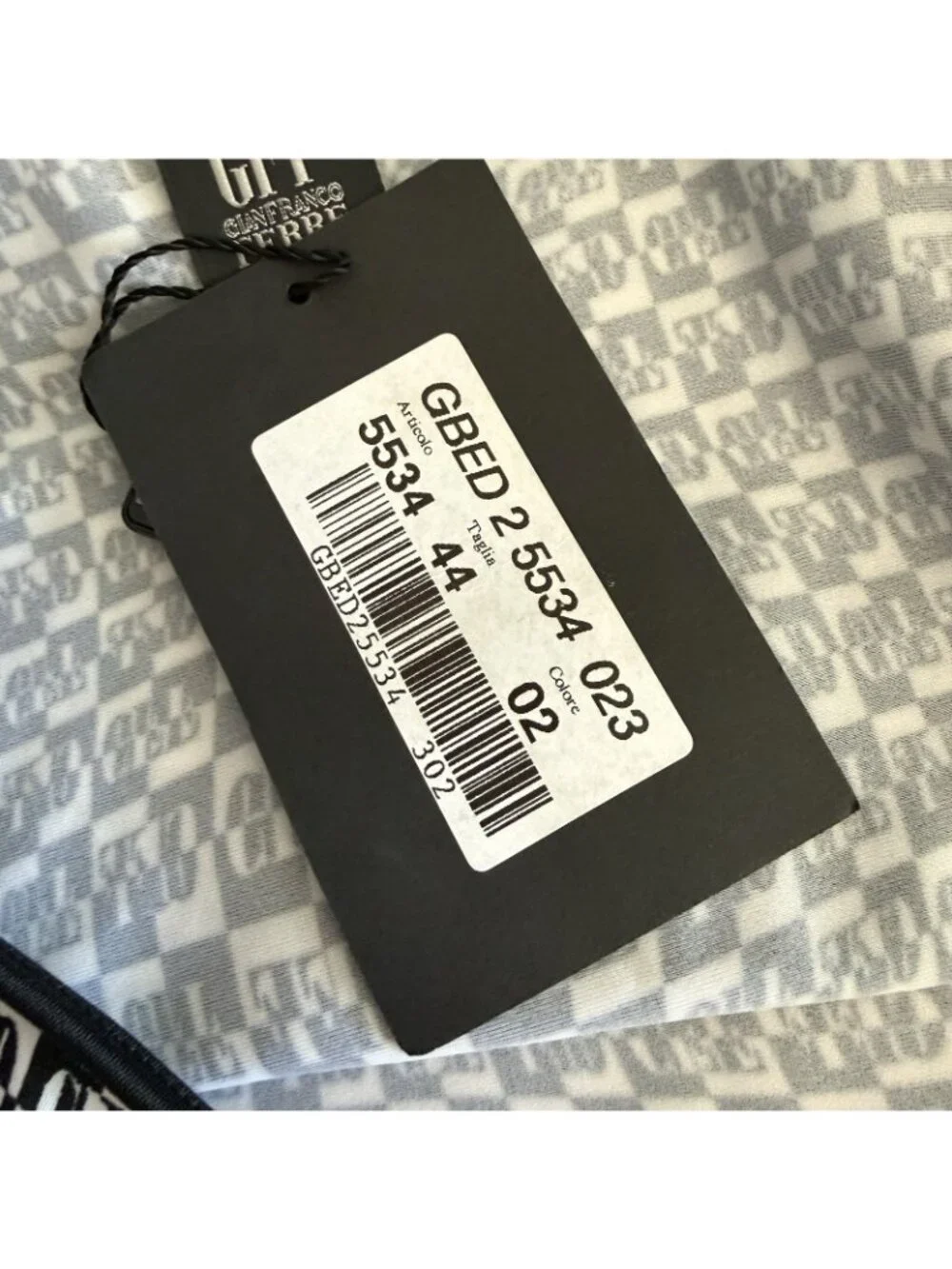 Vtg Y2K Gianfranco Ferré GFF Mini Skirt Swim Monogram Check Black White